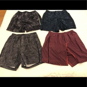 4 pair of Lululemon Pacebreaker Lined Shorts Large